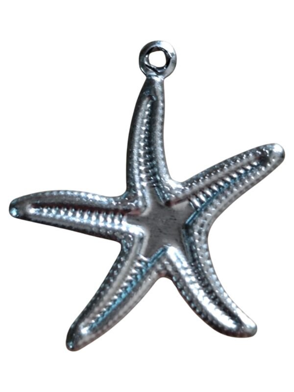 2x Starfish charm in stainless steel, 22mm - Image 2
