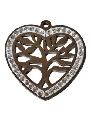 Tree within a heart pendant, Stainless steel, 3.2 x 3.2cm