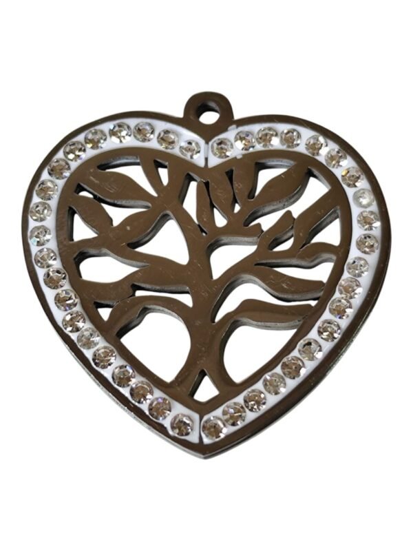 Tree within a heart pendant, Stainless steel, 3.2 x 3.2cm