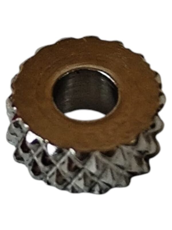170 x Stainless steel textured bead, 5.3 x 2.15mm, 2mm hole