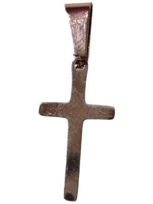 Cross charm, stainless steel, rose gold 27mm with bail