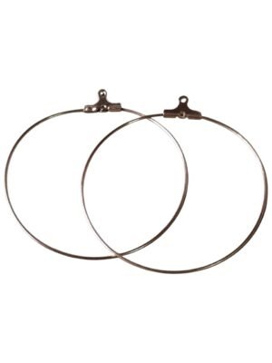 1 pair charm earring hoops, rose gold stainless steel, 50mm