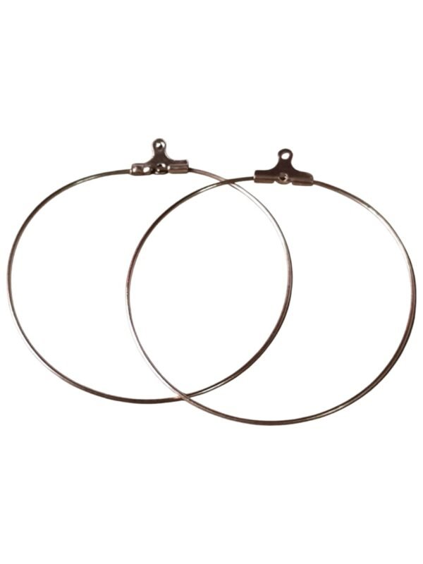1 pair charm earring hoops, rose gold stainless steel, 50mm