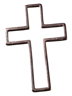 Cross pendant, Stainless Steel, rose gold 26mm