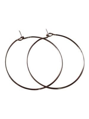 1 pair earwire hoop ring, rose gold stainless steel, 30mm
