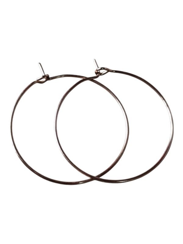 1 pair earwire hoop ring, rose gold stainless steel, 30mm