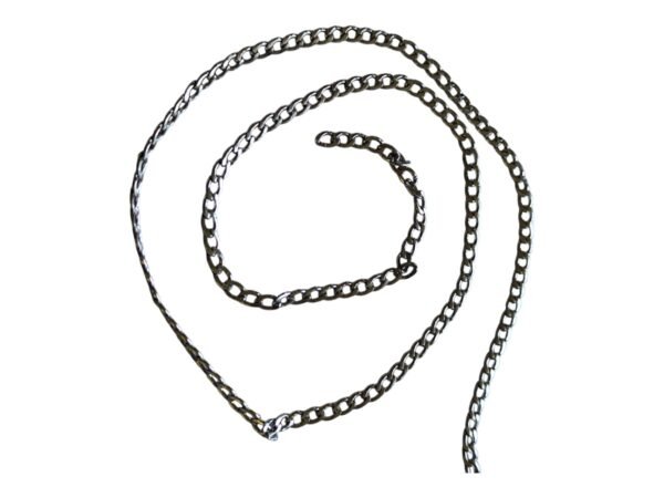 Stainless steel flat curb chain, 5x4mm, 1 meter