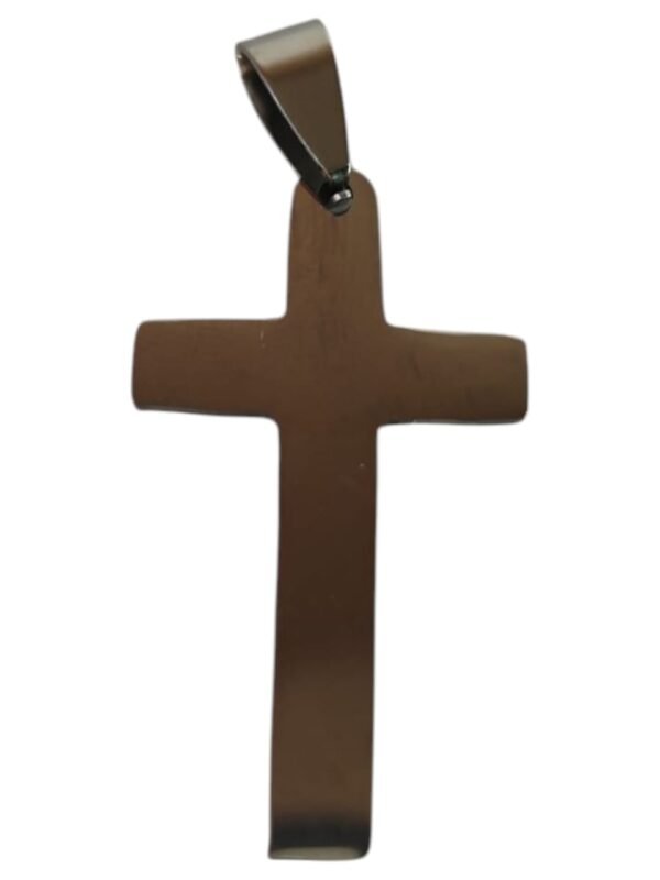 Simple cross Pendant, Stainless Steel, 2 x 4.2cm