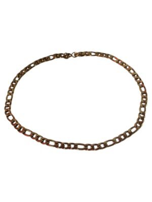 Stainless-steel Figaro chain in gold, 65cm long including clasp, 9.05mm wide chain