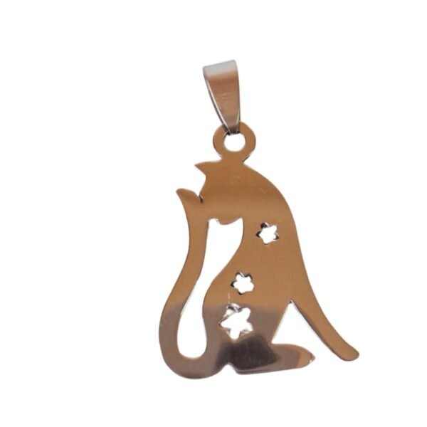 Cat with stars pendant, Stainless steel, 40 x 24mm - Image 2