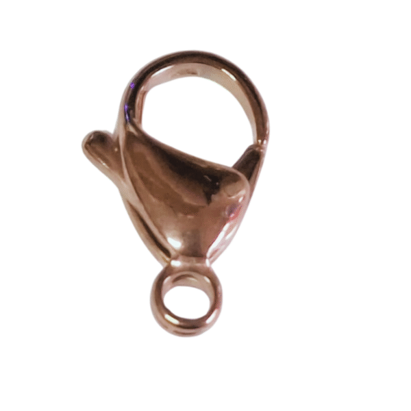 Rose gold coloured lobster clasp, Stainless steel, 15mm - Image 2