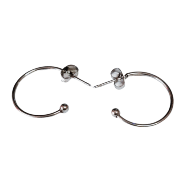 C- shaped pair of earrings, Stainless steel, 20mm