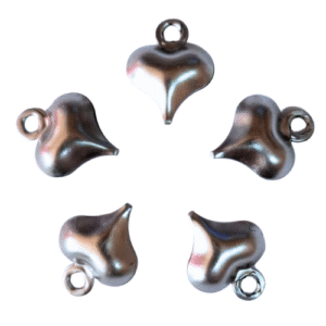135 pcs Stainless steel small heart charms, 8 x 9.2mm