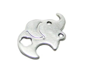 Elephant charm in stainless steel, 18mm