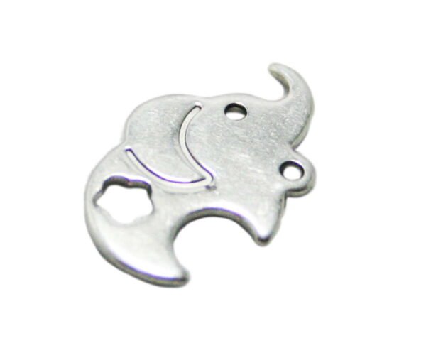 Elephant charm in stainless steel, 18mm
