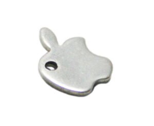 5 x Apple charm in stainless steel, 12mm