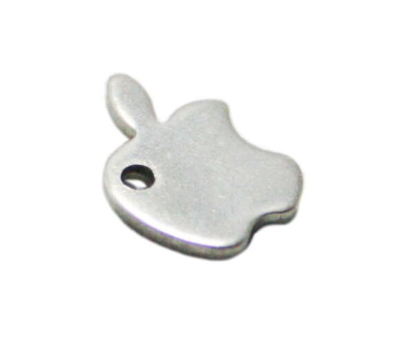5 x Apple charm in stainless steel, 12mm