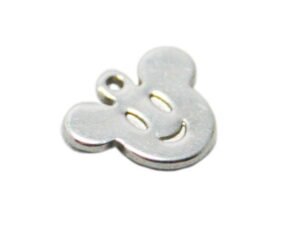 5 x Mouse charm in stainless steel, 10mm