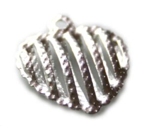 Heart charm in stainless steel, 17mm