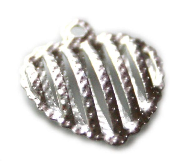 Heart charm in stainless steel, 17mm