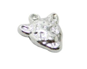Leopard charm in stainless steel, 14mm