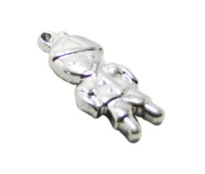 Girl charm in stainless steel, 21mm