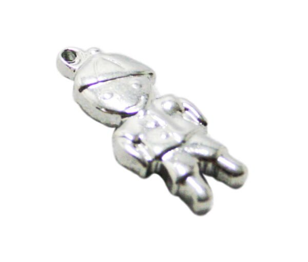 Girl charm in stainless steel, 21mm