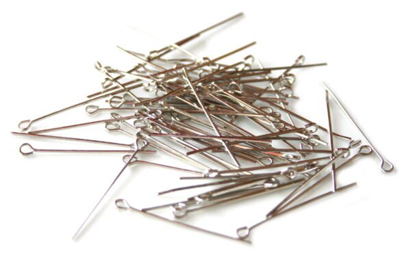 10x Stainless Steel eye pins, 0.6x20mm