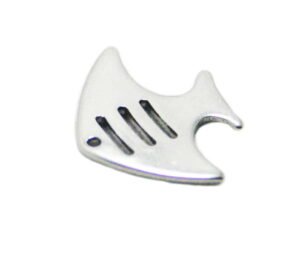 Fish charm in stainless steel, 16mm
