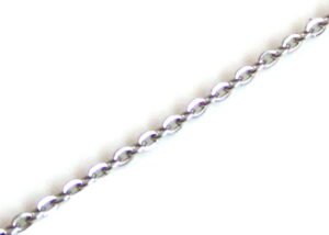 Stainless steel chain w lobster clasp, 2mm oval links, 60cm