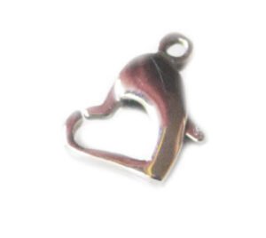 Stainless Steel heart shaped lobster clasp, 14mm
