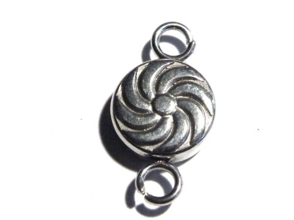9mm round swirl double link in stainless steel - Image 3