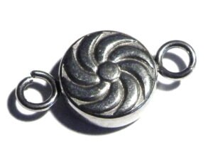 9mm round swirl double link in stainless steel