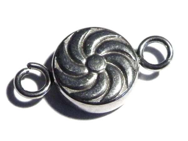 9mm round swirl double link in stainless steel
