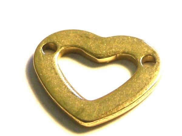 11mm heart link in stainless steel in gold color - Image 4