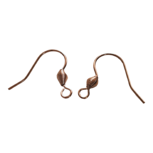 1 pair of Rose gold shepherd hook earrings, stainless steel, with spring in place of bead, 17.5mm