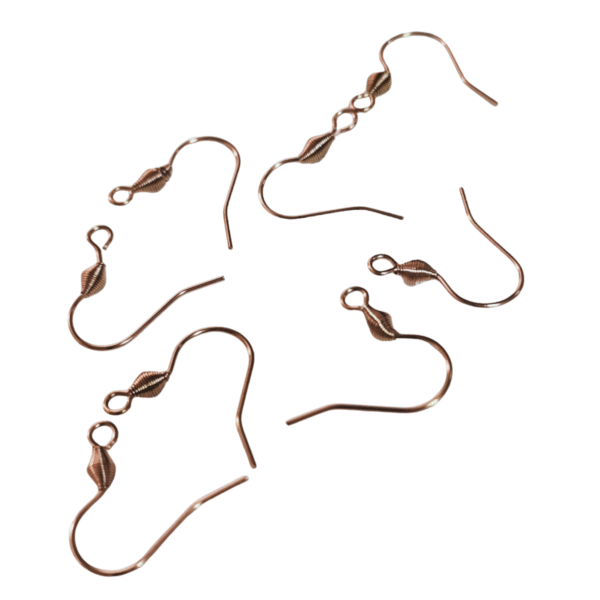 4 pairs of Rose gold shepherd hook earrings, stainless steel, with spring in place of bead, 17.5mm - Image 2