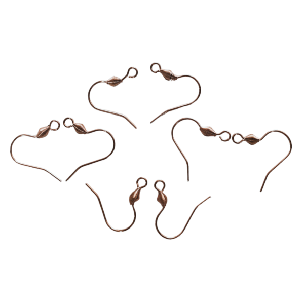 4 pairs of Rose gold shepherd hook earrings, stainless steel, with spring in place of bead, 17.5mm - Image 3