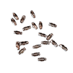 20 x Ball chain crimp ends, Stainless steel, 5.5 x 2mm