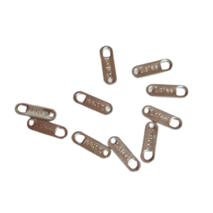 10 x Stainless steel tags, 3.5 x 11mm