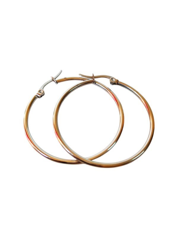 1 Pair Hoop earrings, Stainless Steel, 44mm