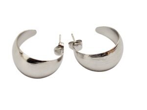 1 Pair Curved earrings, Stainless Steel, 24mm
