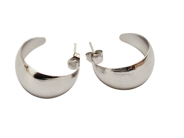 1 Pair Curved earrings, Stainless Steel, 24mm
