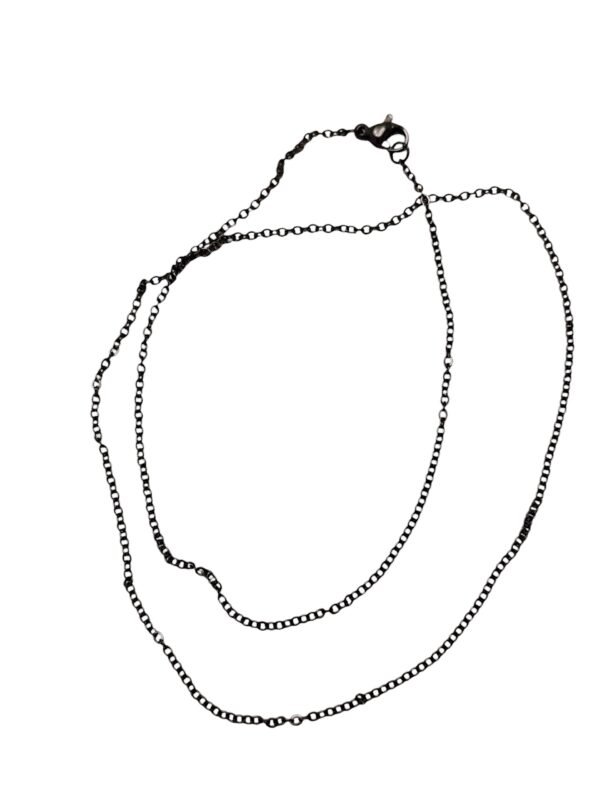 Black stainless steel chain with lobster clasp