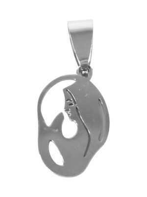 Woman pendant in stainless steel