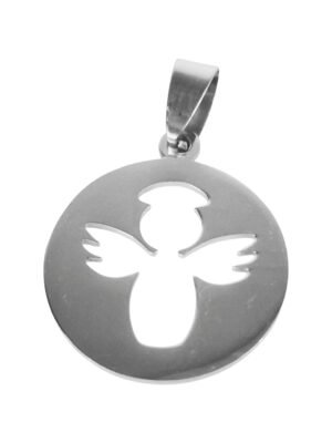 Angel pendant in stainless steel