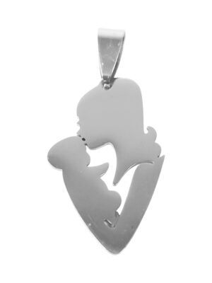Mum kiss baby stainless steel pendant
