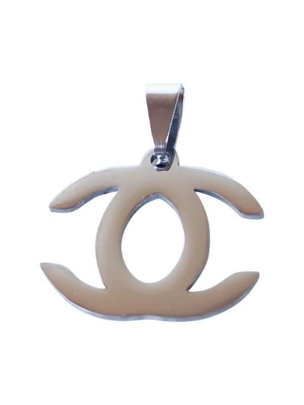 Small Pendant in stainless steel with bail, CC, 23mm
