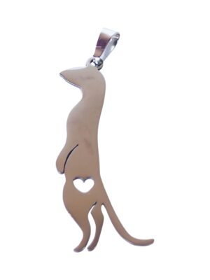 Pendant in stainless steel with bail, Meerkat, 55mm