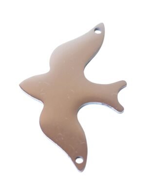 Charm in stainless steel, Bird link, 2 holes, 27mm
